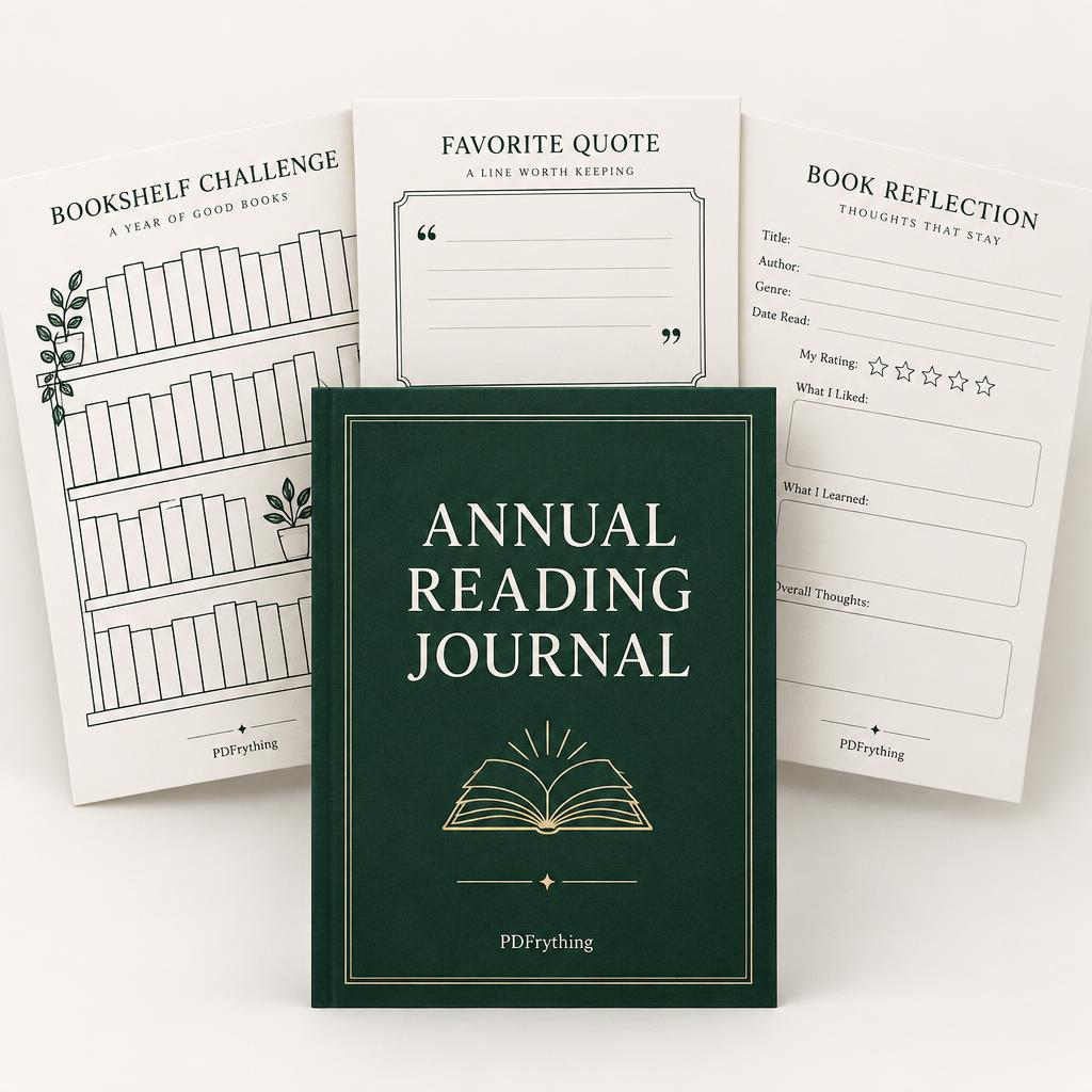 Cover of the Annual Reading Journal printable PDF