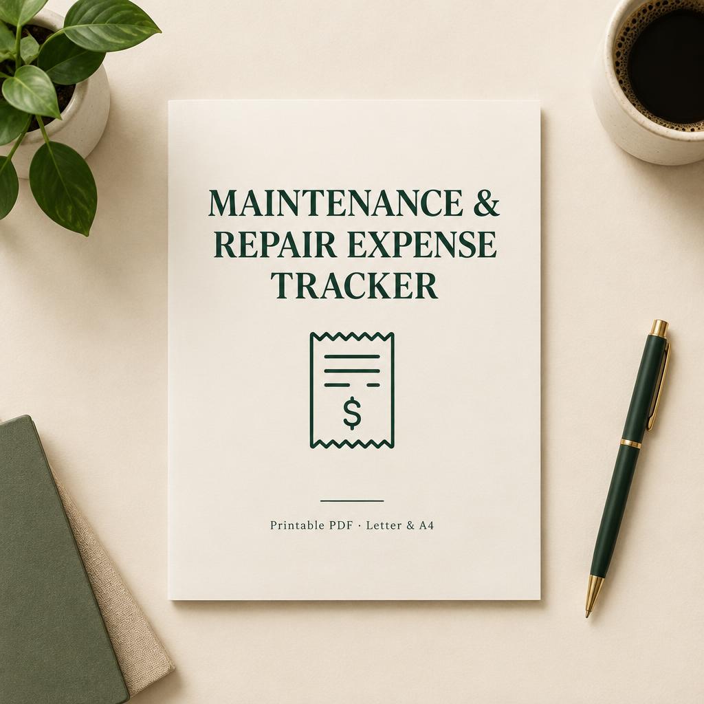 Cover of the Maintenance & Repair Expense Tracker