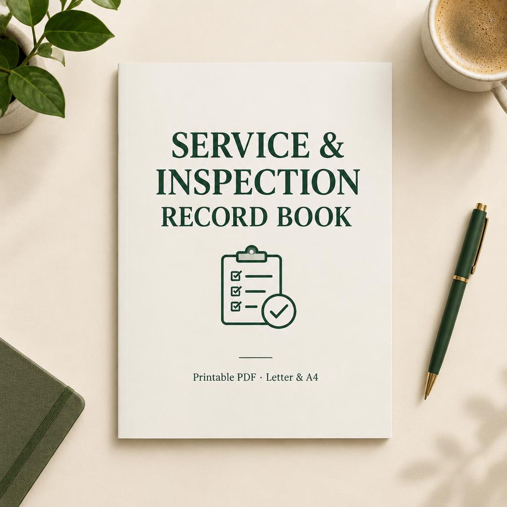 Cover of the Service & Inspection Record Book